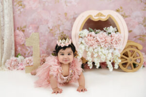 Dulce Bebe Photography - Cake Smash Photo Shoot Session for 1 Year Old Baby Girl in Dallas, Tx